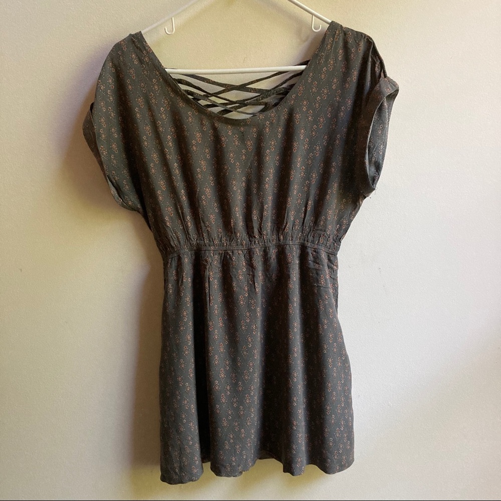 Mine | army green print tunic top / dress